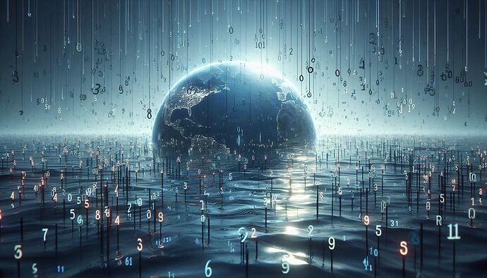 un lac où flotte des données sous la forme de suite de chiffres et de lettres